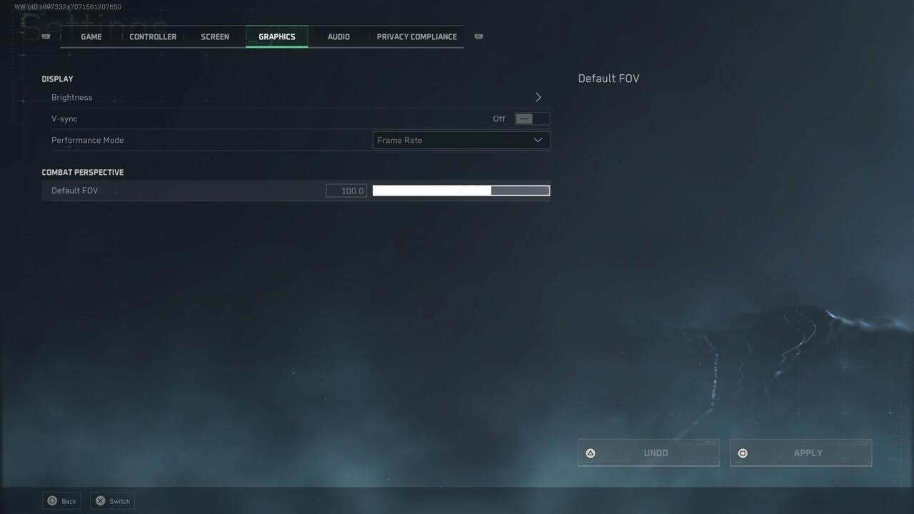 Graphics settings