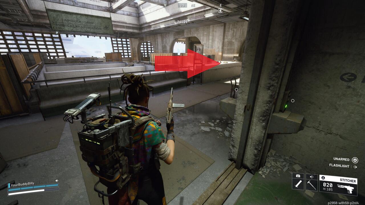 Head right when you reach the next floor.