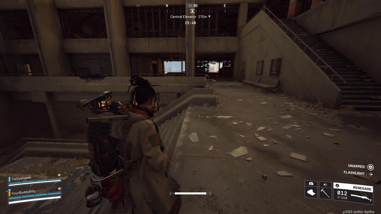 Take a left at the top of the stairs.